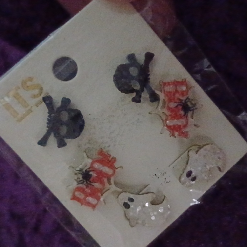 NWT Halloween Glitter Earrings 3 pair